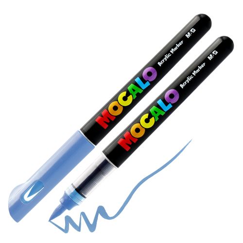 Popisovač M&G MOCALO Acrylic Marker, štětcový hrot - Soft Blue 603