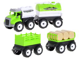 Sada farmářské auto 11-12cm na setrvačník se třemi přívěsy 3druhy v krabičce (1)
