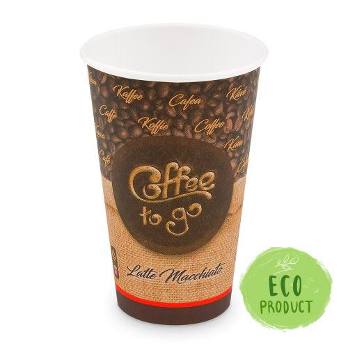 Papírový kelímek "Coffee to go" O90mm 510ml `XL: 0,4L/16oz` [50 ks]