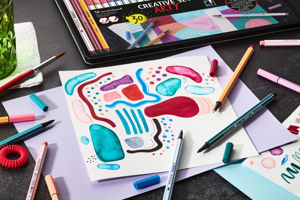 STABILO STABILO ARTY (Pen 68 brush, Pen 68 & point 88) - 30 ks sada v plechu