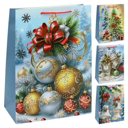 Dárková taška vánoční 40x30x12 cm (mix 4 designů - /cena za 1 ks)