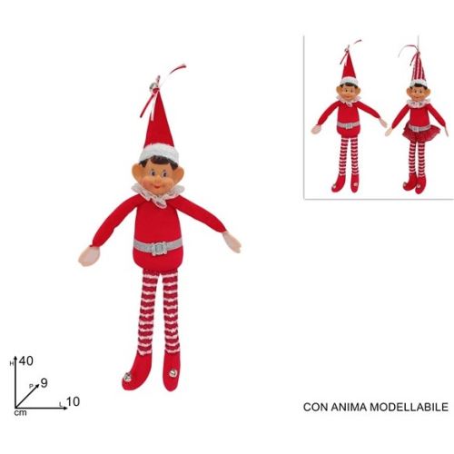 Vánoční skřítek Elf 40 cm k zavěšení /1ks