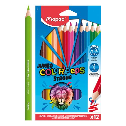 Pastelky trojhranné MAPED "COLOR'PEPS STRONG JUMBO" sada 12 ks
