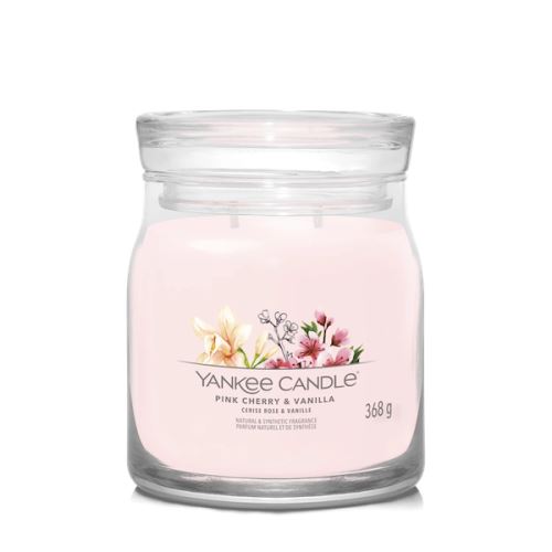 Sviečka Yankee Candle - PINK CHERRY & VANILLA, stredná