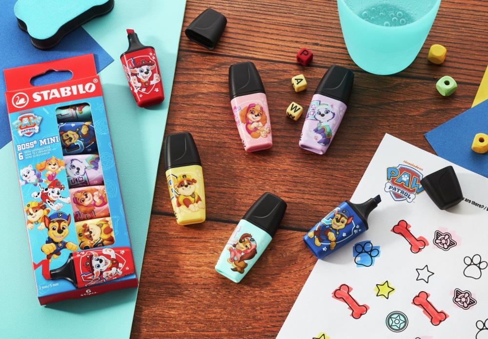 Zvýrazňovač STABILO BOSS MINI PAW Patrol (sada 6 ks)