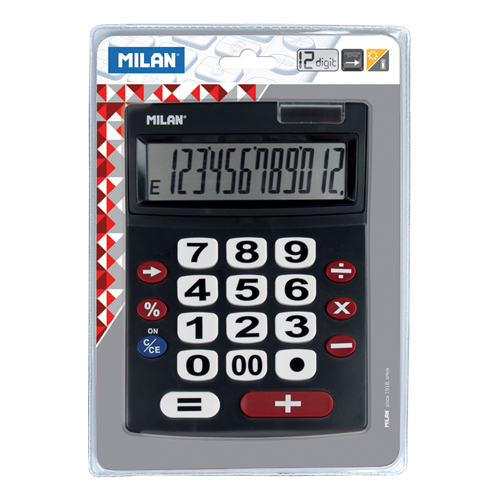 Kalkulačka MILAN stolní 12-místní 151712 černá 225 x140 x 30 mm