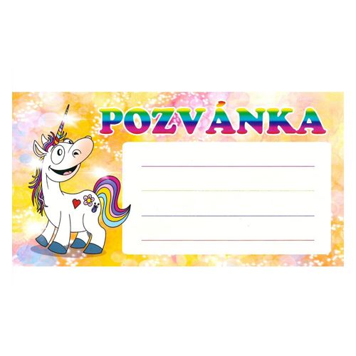 Detská pozvánka na párty - Jednorožec, bal. 10 ks