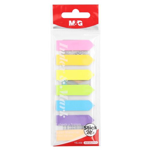 Záložka lepící 44x12 mm Papír (7 barev x 25 listů)
