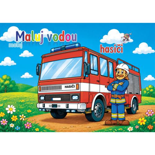 Omaľovánka A5 Maľuj vodou - Hasiči