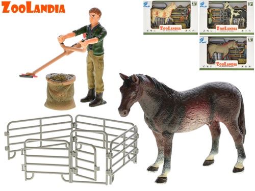 Zoolandia Kôň s doplnkami, 4druhy v krabičke