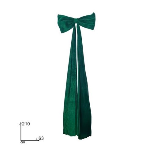 Vánoční mašle 63 × 210 cm s sametovým efektem k zavěšení, zelená