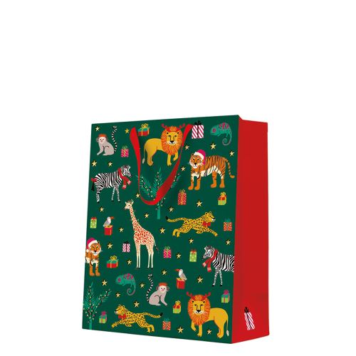 Dárková taška velká - Animals in a Christmas mood 26,5x13x33,5 cm