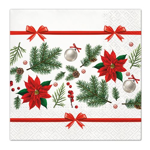 Obrúsky TaT 33x33cm Festive Poinsetia