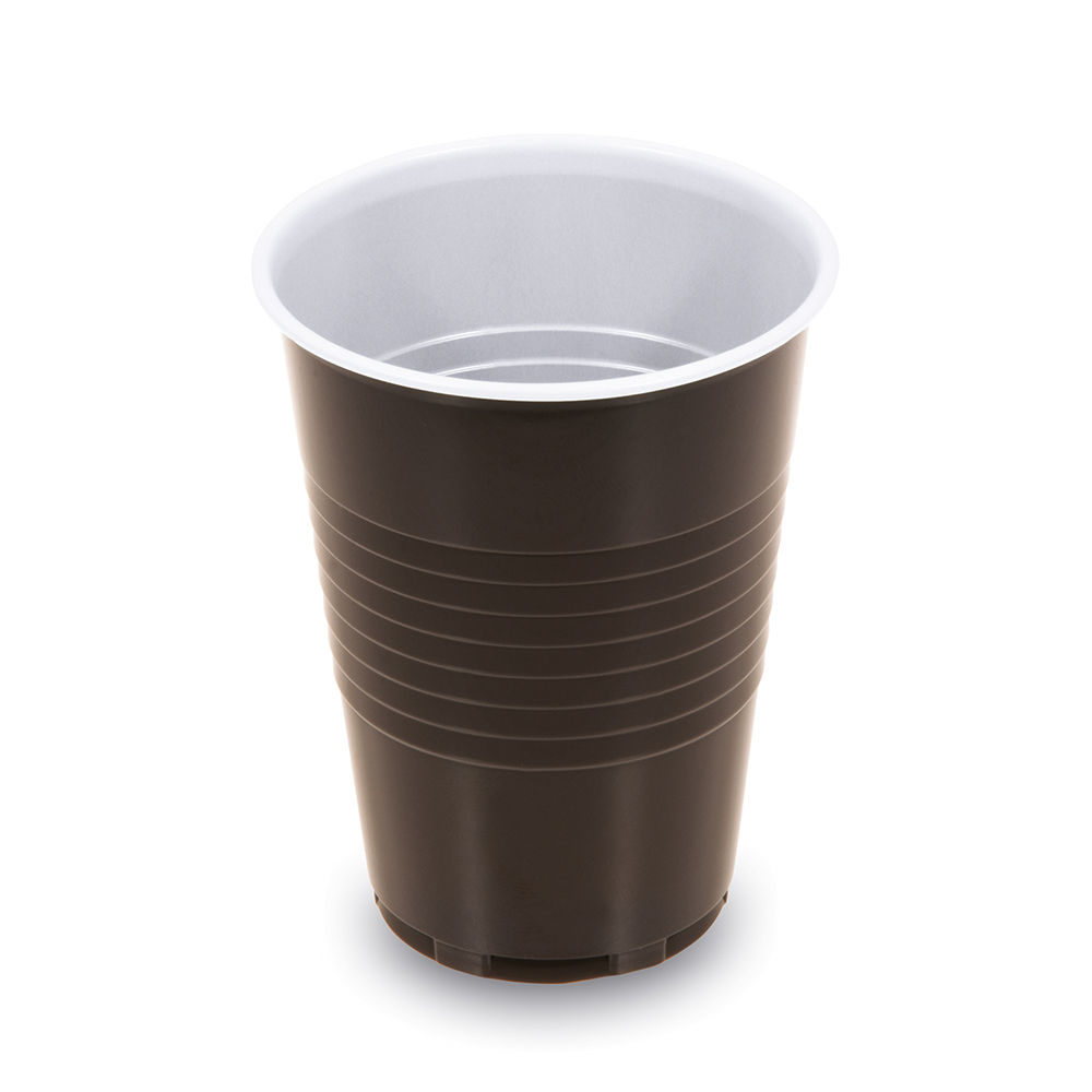 Automatový pohár hnědo-bílý 0,18 l / prům. 70 mm, bal. 100 ks