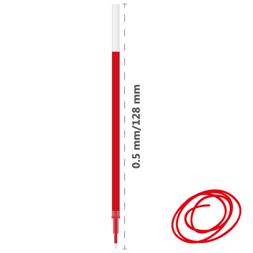 Náplň gelová DONG-A JellZone 0.5mm / červená 13 red 128 mm