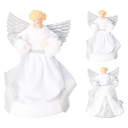 Špic na vánoční stromeček - bílo/stříbrný - Anjel 23 cm, mix/1ks