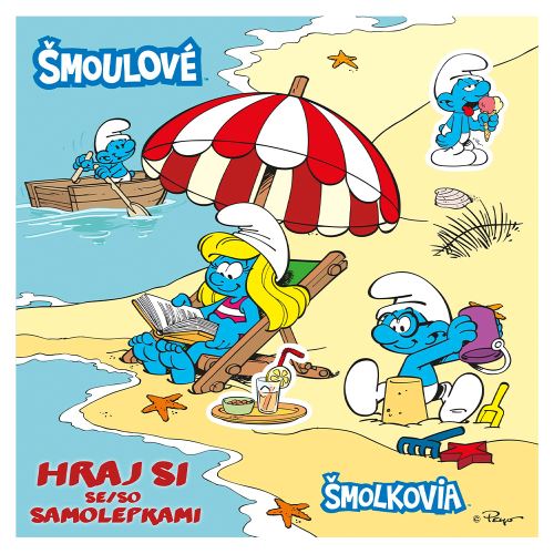 Kreativní sešit Akim - Hraj se samolepkami Šmoulové
