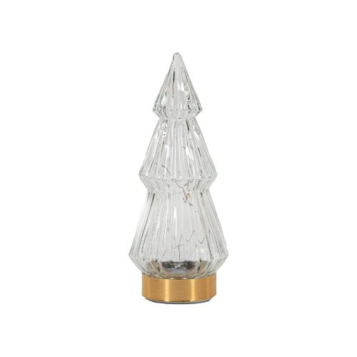 Stromček svietiaci 10 LED teplá biela, sklenený 23 cm