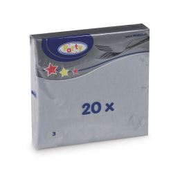 Obrousky 3-vrstvé 33x33cm šedé / 20ks / (1)