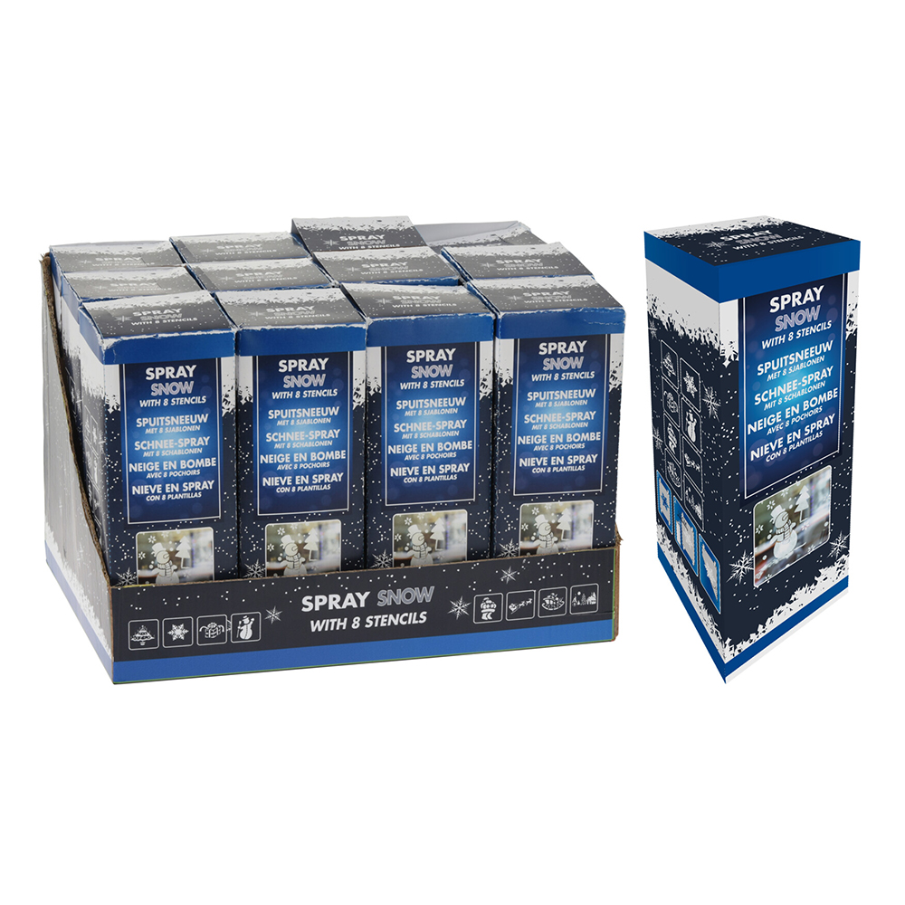Koopman International b.v. Sníh ve spreji 150ml + 8 papírových šablon - Vánoce