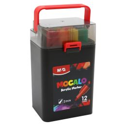 Popisovač M&G MOCALO Acrylic Marker, hrot 2 mm (sada 12 barev) (1)