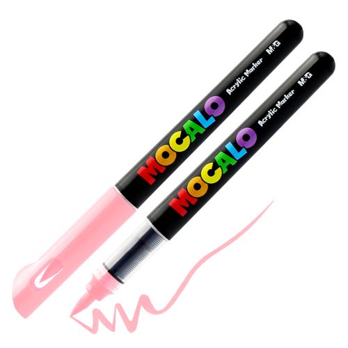 Popisovač M&G MOCALO Acrylic Marker, štětcový hrot - světle růžový 219