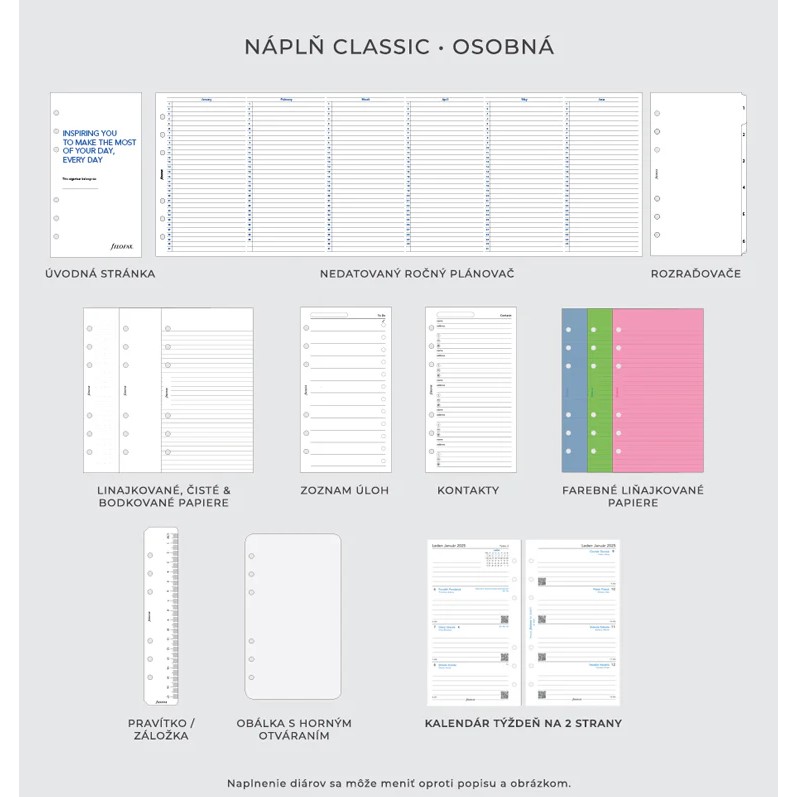 FILOFAX Diář Filofax Saffiano Gold, osobní