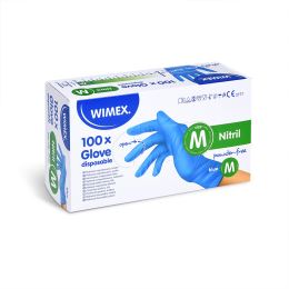 Rukavice nitrilové modré, nepudrované M (100 ks v bal.) (1)