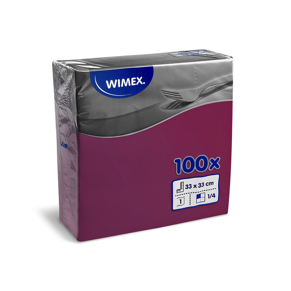 WIMEX Ubrousky 33 x 33 cm bordové 100 ks