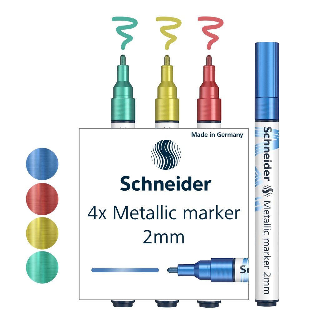 Popisovač Schneider Paint-It 011 Metallic, sada 4 ks, hrot 2 mm