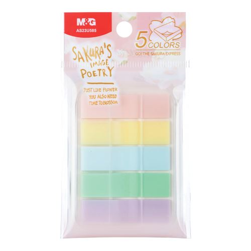Záložka lepící PVC 5 barev, 20 listů, Sakura time