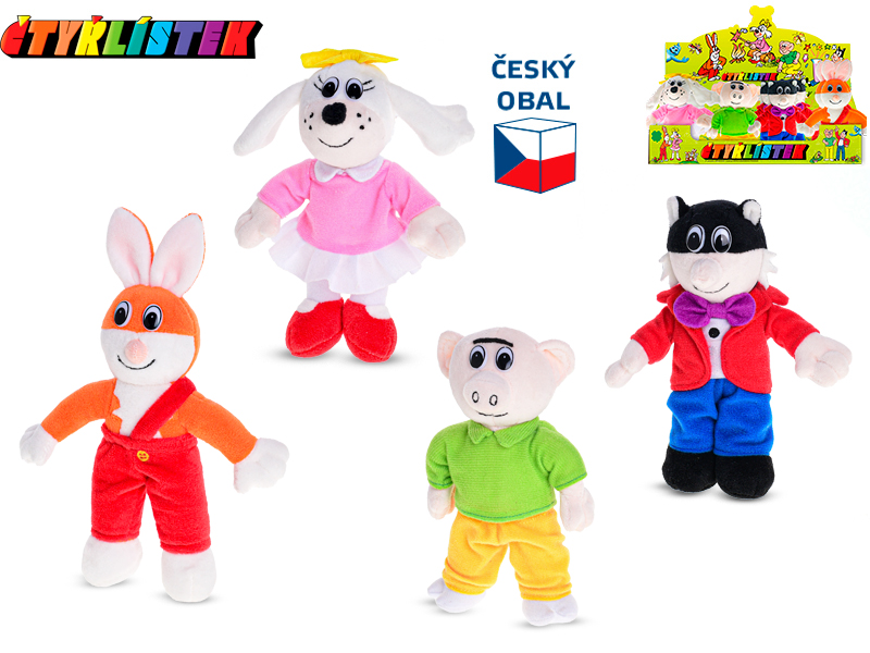  Čtyřlístek plyšové postavičky 16cm stojící  4druhy 0m+ 16ks v DBX
