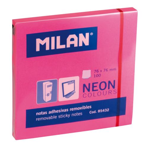 Blok lep MILAN NEON 76 x 76 mm ružový