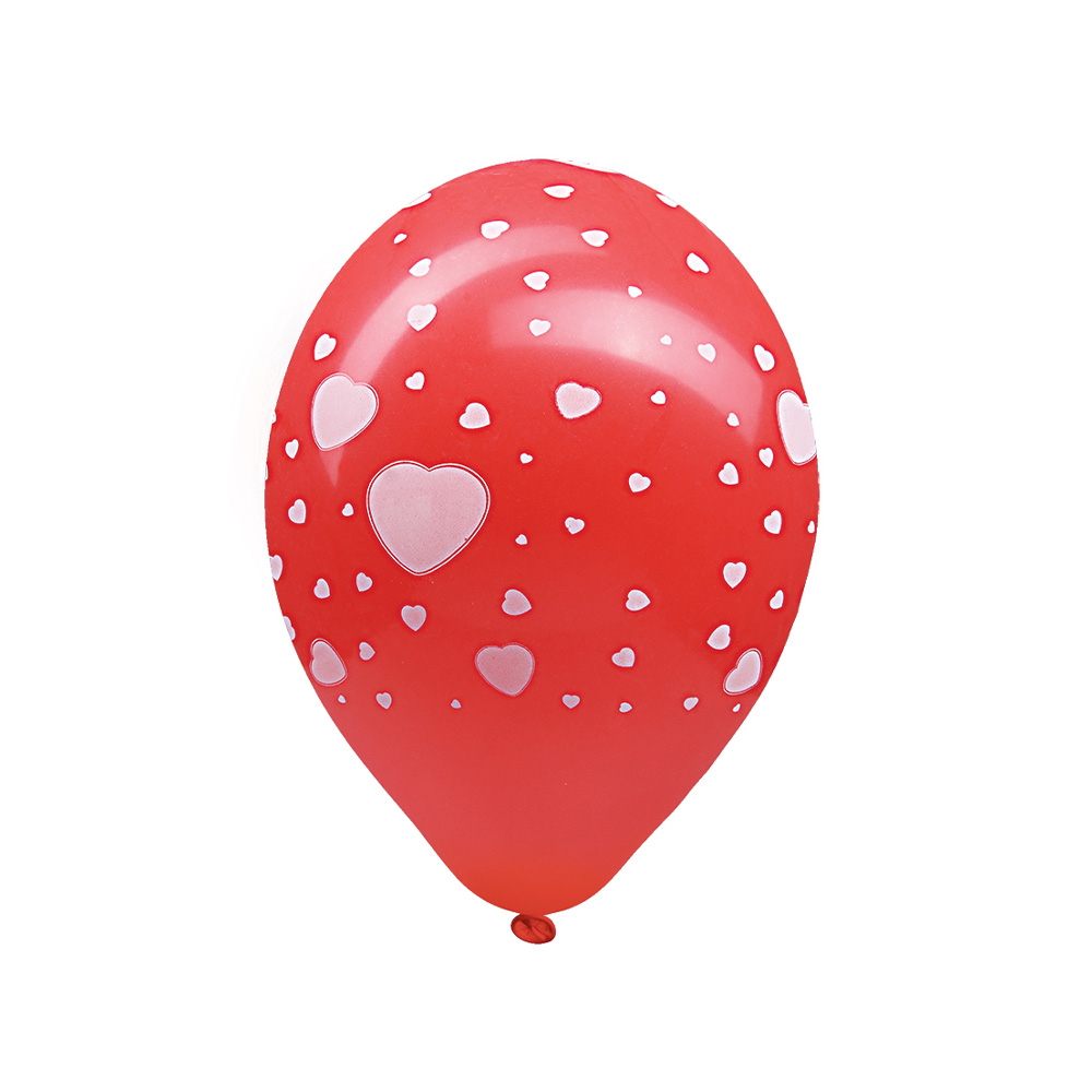WIMEX Balón L 30 cm, Srdce bílé / 5 ks /