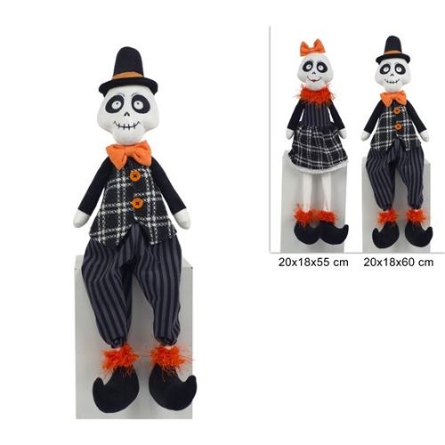 Dekorace Halloween Kostlivec sedící 55 – 60 cm v obleku /1ks