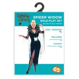 Kostým pro dospělé Spider Widow (šaty s rukávy a límcem, opasek), velikost S (3)