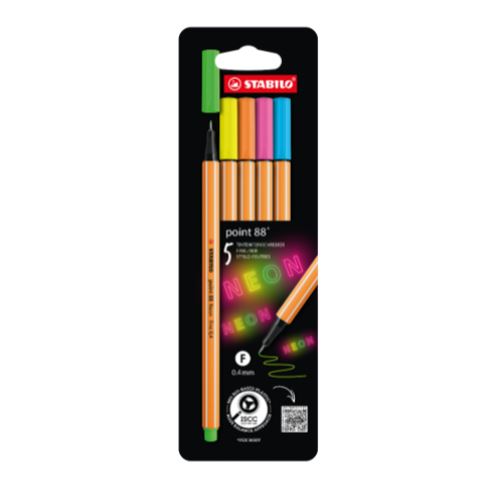 Liner STABILO point 88 (sada 5 neonových farieb)