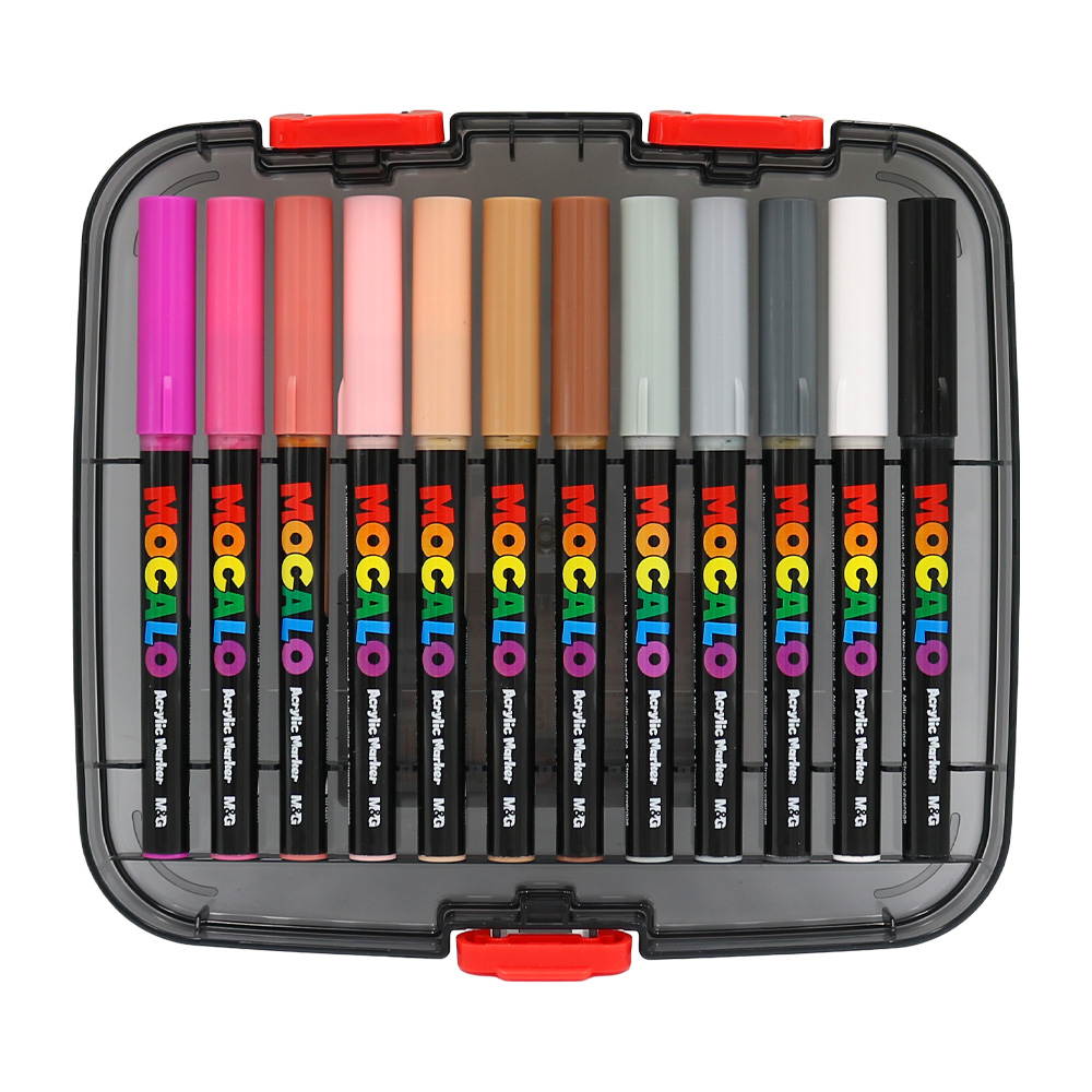 Popisovač M&G MOCALO Acrylic Marker, štětcový hrot (sada 36 barev)