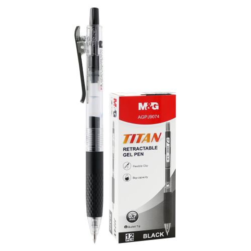 Pero gelové M&G TITAN hrot 0,7mm - černá náplň
