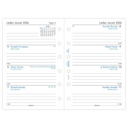 Kalendář 2026 Filofax kapesní /týden /2 strany ČJ+SJ /linkový