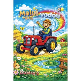 Omalovánka A4 Maluj vodou - Traktory