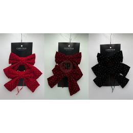 Mašle sametová 15 cm, sada 2 ks, mix /1 sada