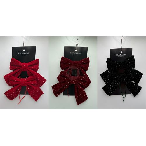 Mašle sametová 15 cm, sada 2 ks, mix /1 sada