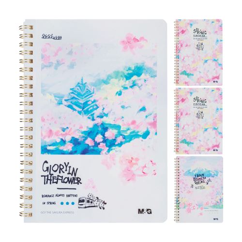 Blok linkovaný se spirálou A5 /60 listů - Sakura Time (3 designy)