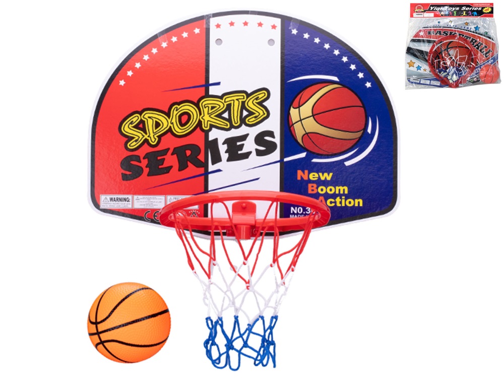Basketbalový koš 47,5x28x35,5cm s míčem 2druhy v sáčku