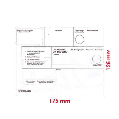 Obálky B6 DVR 125 x 175 mm opakované doručení (29475)