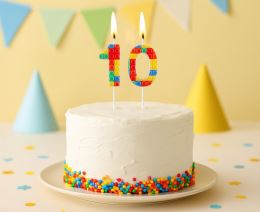 Dortová svíčka - číslice "1" Bloky 10,5 cm