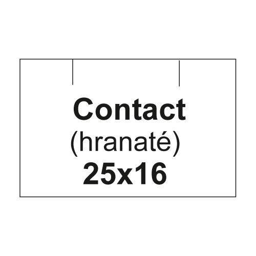 Etikety cen. CONTACT 25x16 hranaté - 1125 etikiet/kotúčik, biele