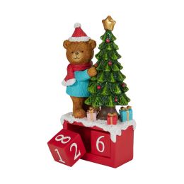 Vánoční dekorace Adventní kalendář s medvědem 24 cm /1ks (3)