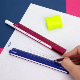 Pravítko kovové Metal touch 15 cm + guma